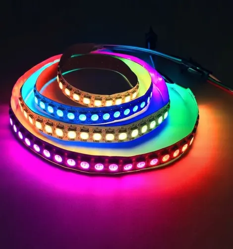 Rainbow Million Color Pixel Led Strip - 5V | 60 Led/Mtr | Led Type : WS2812B | Total Pixels : 300